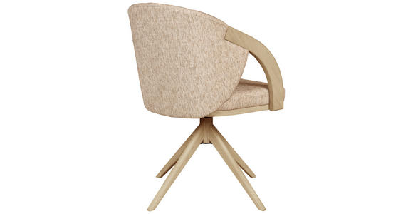 ARMLEHNSTUHL  Sitzfläche 360° drehbar   Taupe, Eichefarben  - Taupe/Eichefarben, KONVENTIONELL, Holz/Textil (59/85/57cm) - Linea Natura