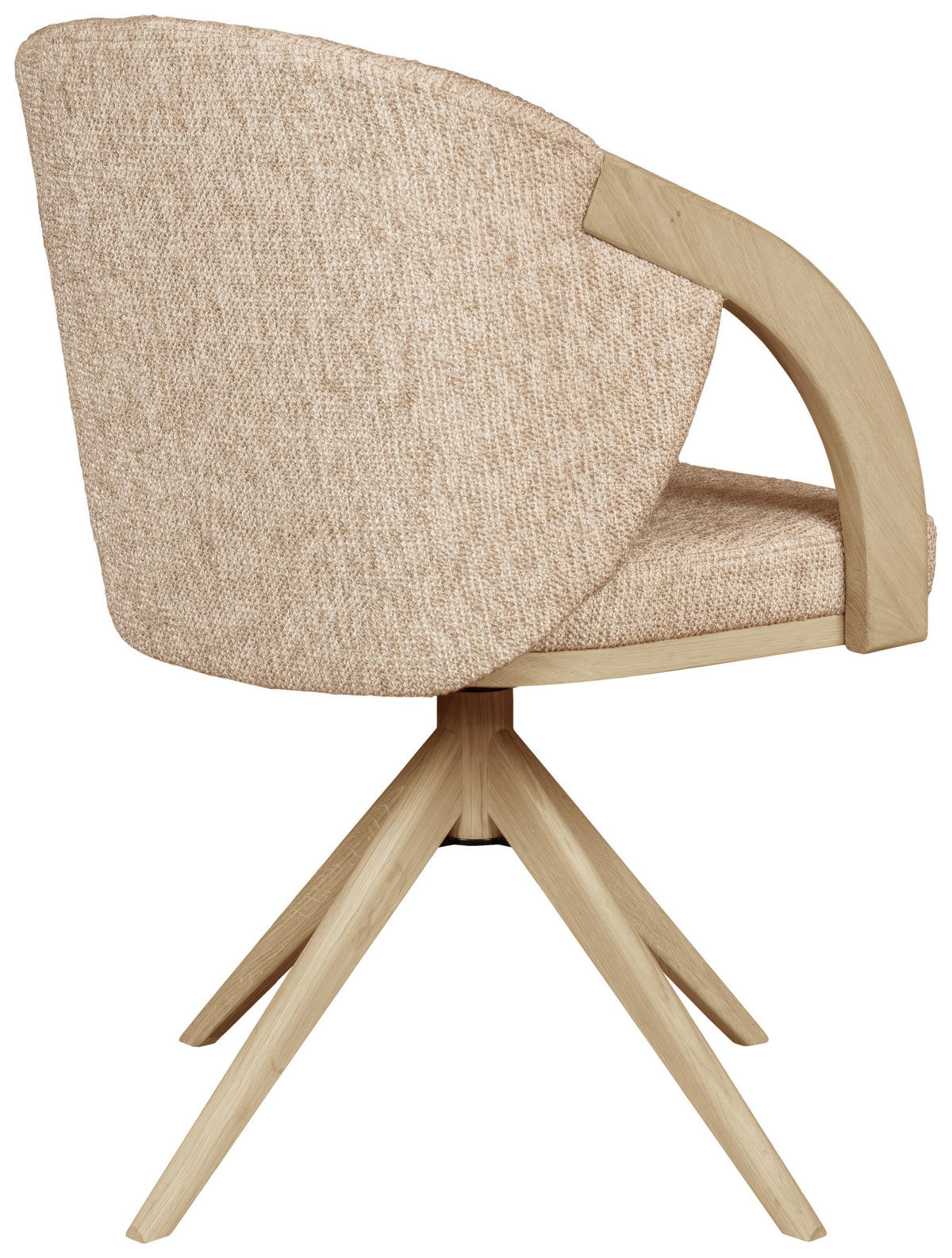 ARMLEHNSTUHL  Sitzfläche 360° drehbar   Taupe, Eichefarben  - Taupe/Eichefarben, KONVENTIONELL, Holz/Textil (59/85/57cm) - Linea Natura