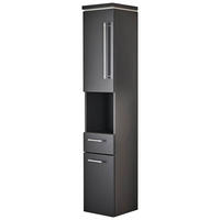 HOCHSCHRANK 30/164/30 cm  - Chromfarben/Grau, KONVENTIONELL, Glas/Holzwerkstoff (30/164/30cm) - Novel