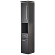 HOCHSCHRANK 30/164/30 cm  - Chromfarben/Grau, KONVENTIONELL, Glas/Holzwerkstoff (30/164/30cm) - Novel
