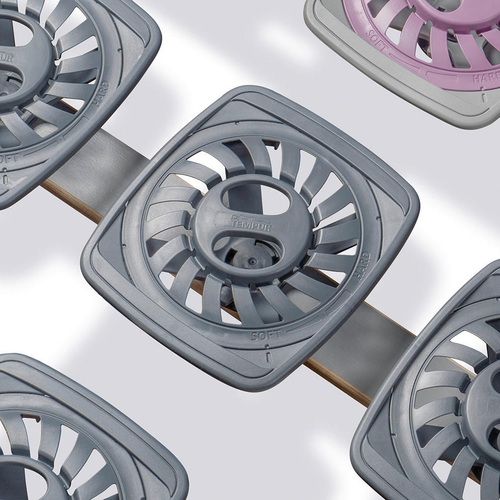 TELLERLATTENROST PREMIUM FLEX 500 90/200 cm Buche  - Schieferfarben, Basics, Holz (90/200cm) - Tempur