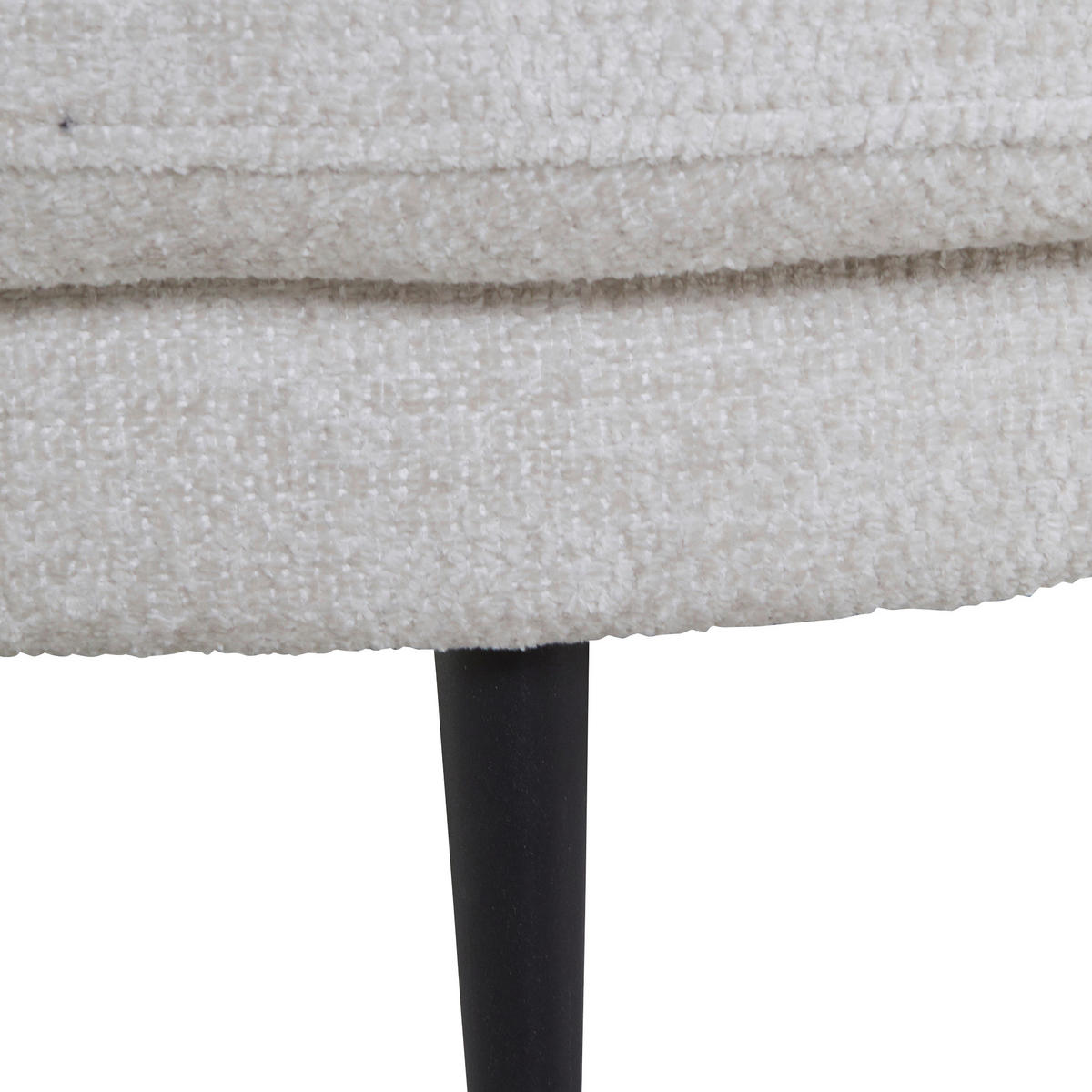 ECKSOFA in Chenille Grauweiss  - Schwarz/Grauweiss, Konventionell, Textil/Metall (275/140cm) - Carryhome