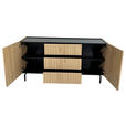 SIDEBOARD LINO 150/75/40 cm 3 Schublade(n)  - Eichefarben/Schwarz, Design, Holzwerkstoff/Metall (150/75/40cm) - Xora