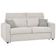 SCHLAFSOFA Mikrofaser Creme  - Graubraun/Creme, KONVENTIONELL, Kunststoff/Textil (186/101/101cm) - Carryhome