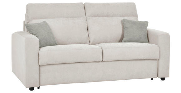 SCHLAFSOFA Mikrofaser Creme - Graubraun/Creme, KONVENTIONELL, Kunststoff/Textil (186/101/101cm) - Carryhome