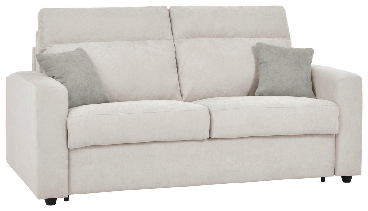 SCHLAFSOFA Mikrofaser Creme  - Graubraun/Creme, KONVENTIONELL, Kunststoff/Textil (186/101/101cm) - Carryhome