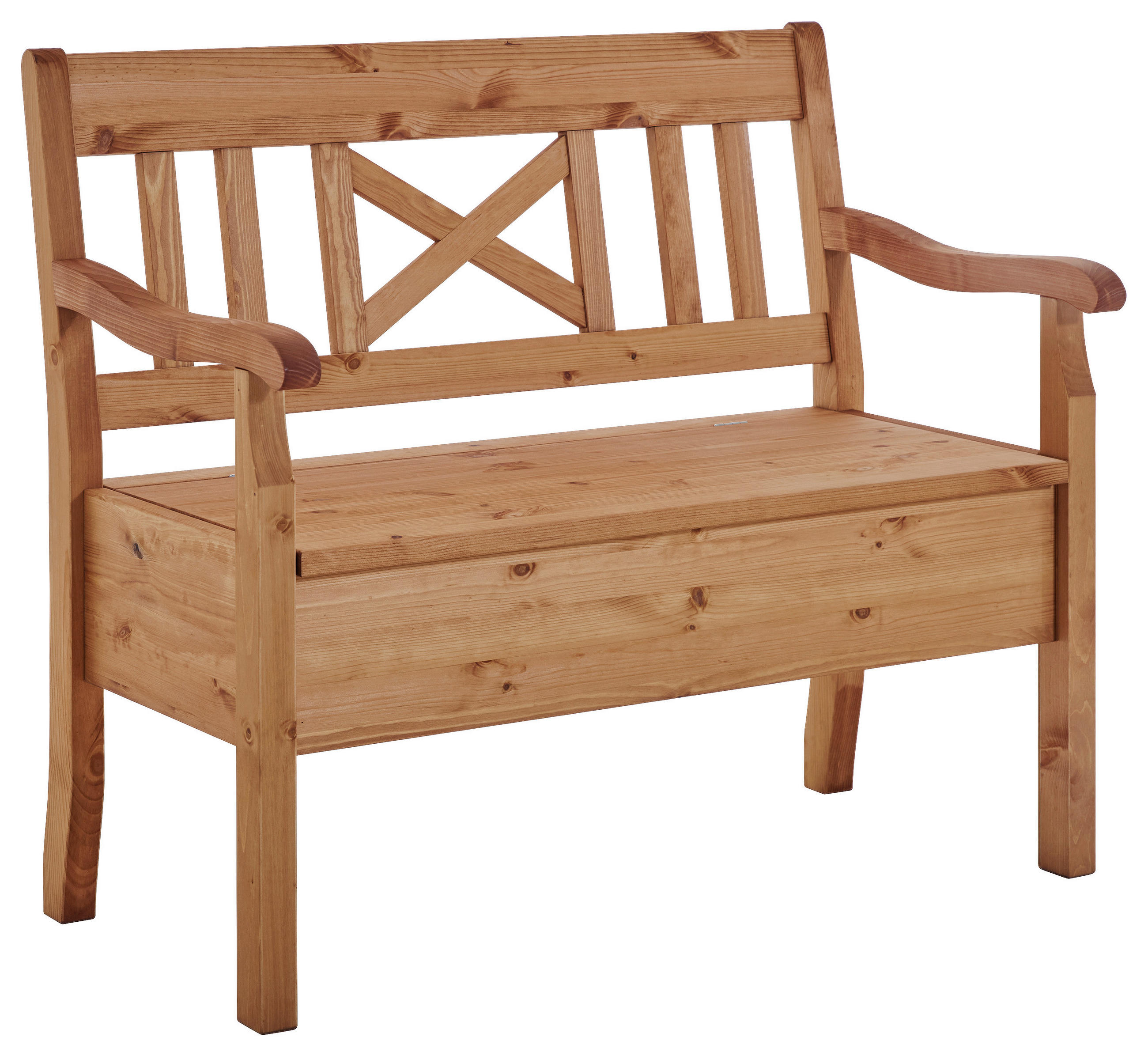 SITZBANK 105/93/58 cm Laugenfarbig Kiefer massiv  - Laugenfarbig, ROMANTIK / LANDHAUS, Holz (105/93/58cm) - Boxxx