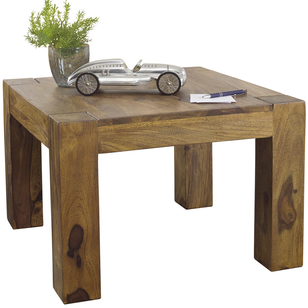 COUCHTISCH Sheesham massiv 60/60/40 cm quadratisch Sheeshamfarben  - Sheeshamfarben, Design, Holz (60/60/40cm) - MID.YOU