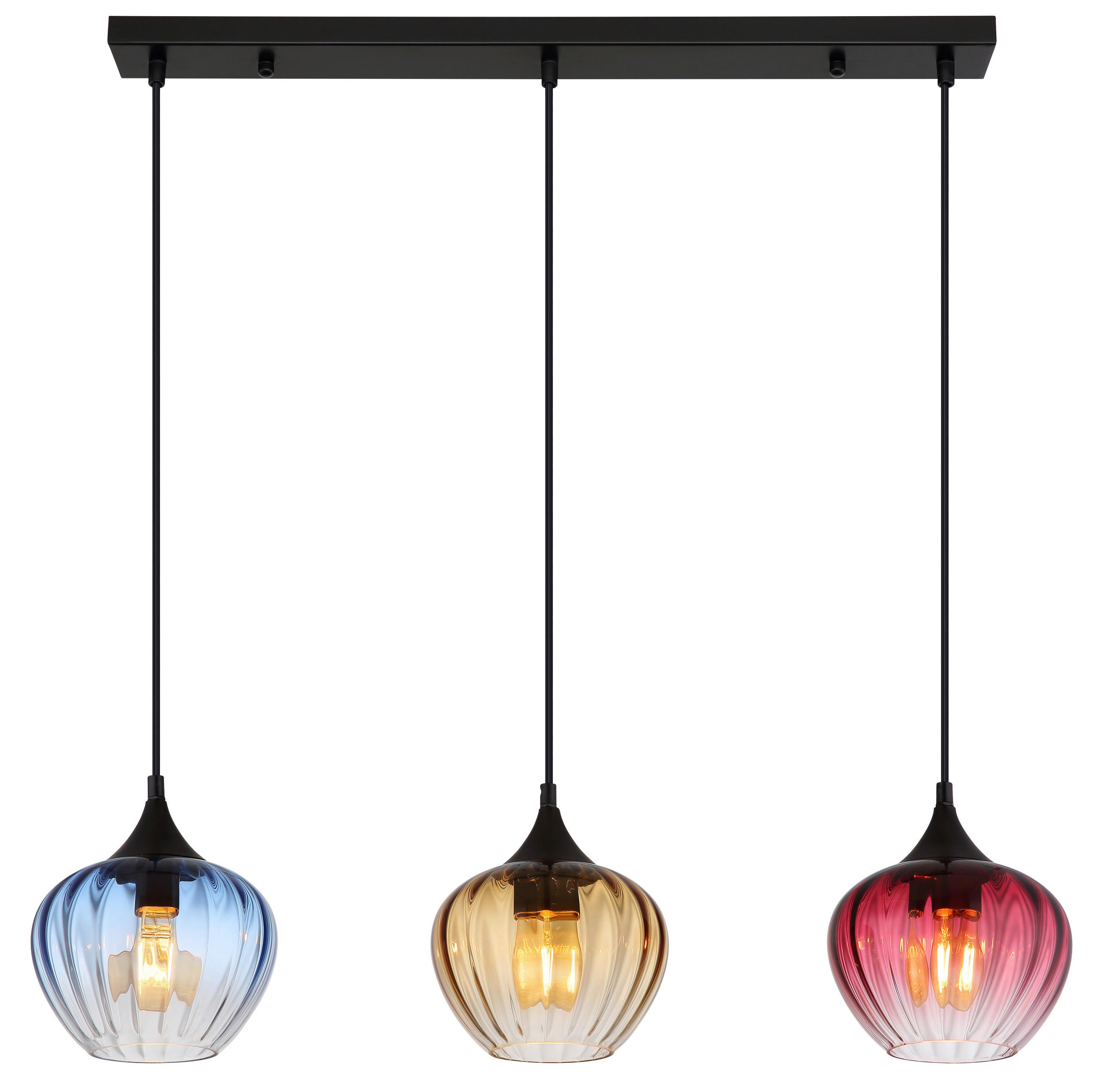 HÄNGELEUCHTE 80/18/150 cm  - Schwarz, Basics, Glas/Kunststoff (80/18/150cm)