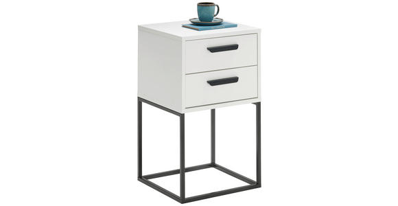 NACHTKÄSTCHEN 40/65/38,5 cm in Schwarz, Weiß - Schwarz/Weiß, KONVENTIONELL, Holzwerkstoff/Kunststoff (40/65/38,5cm) - Carryhome