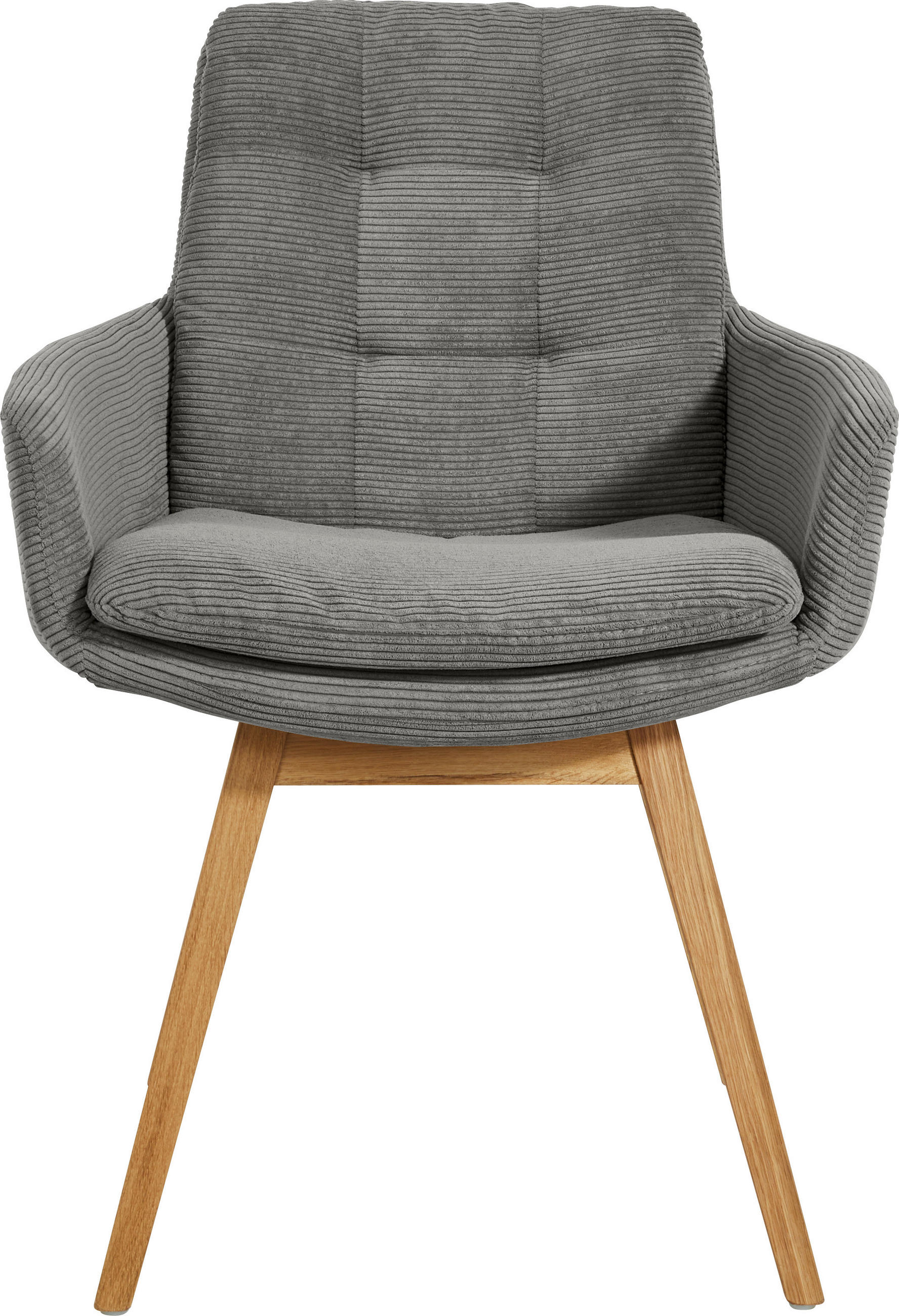 ARMLEHNSTUHL  in Cord  - Eichefarben/Grau, Design, Holz/Textil (63/90/69cm) - Johann Jakob