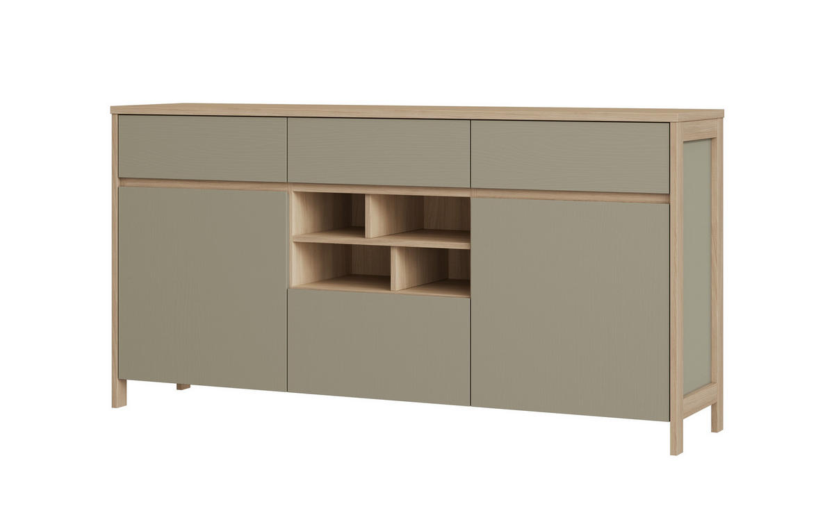 SIDEBOARD  164/85/39 cm 3 Schublade(n)  - Eukalyptusholzfarben/Eichefarben, Design, Holzwerkstoff (164/85/39cm) - MID.YOU