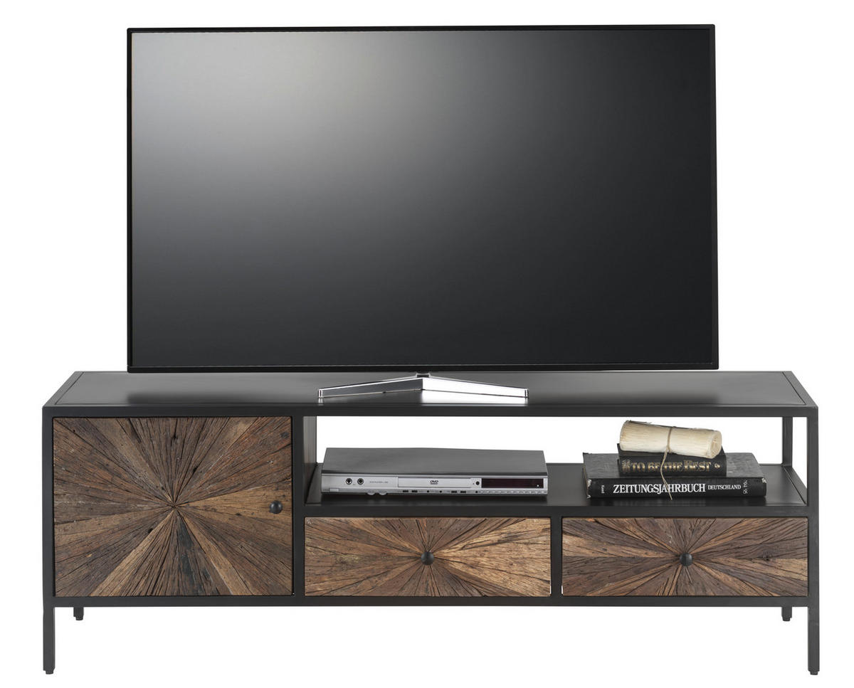 TV-SZEKRÉNY 145/50/40 cm  - barna/fekete, Trend, fém/fa (145/50/40cm) - Landscape