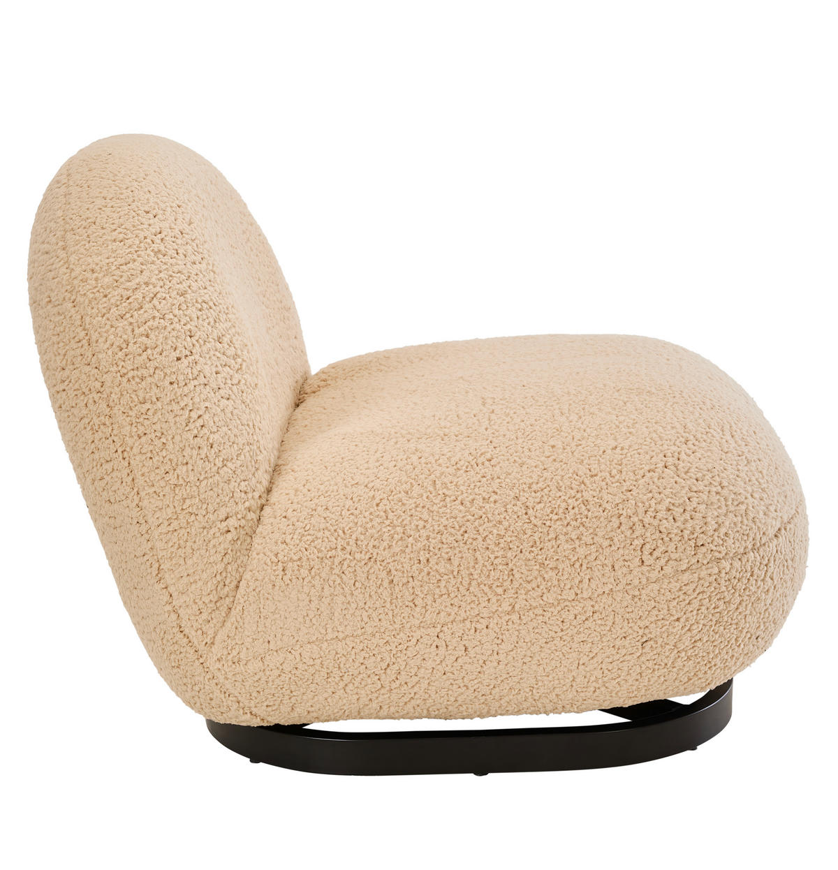 SESSEL in Bouclé Beige  - Beige/Schwarz, Trend, Textil/Metall (75/66/87cm) - P & B