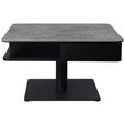 COUCHTISCH in Metall, Glas, Keramik, Holzwerkstoff 75/75/42-57 cm  - Schwarz/Grau, Basics, Glas/Keramik (75/75/42-57cm) - Dieter Knoll