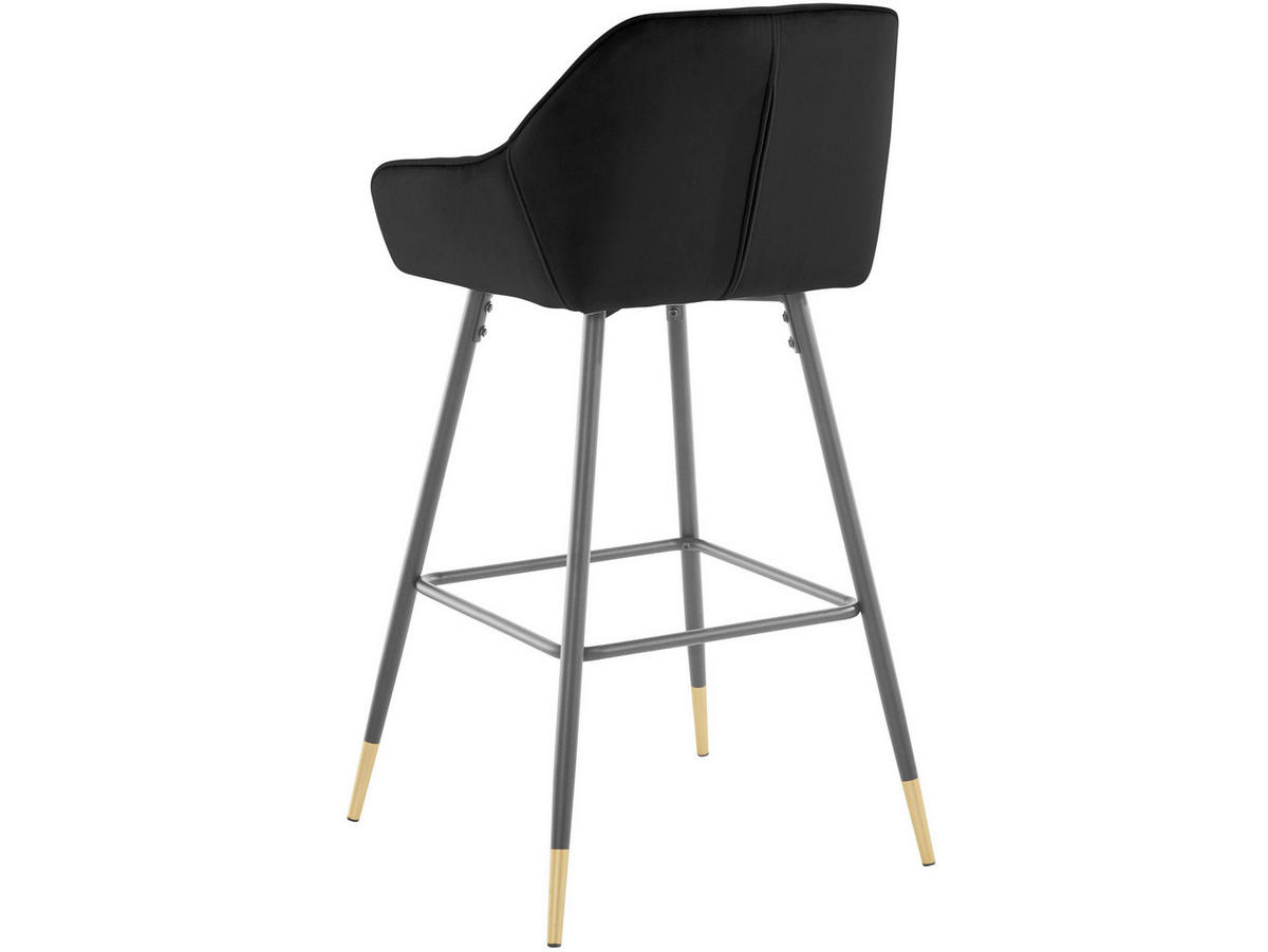 BARHOCKER in Metall, Textil Schwarz  - Gelb/Schwarz, Design, Textil/Metall (50/101/52cm) - MID.YOU