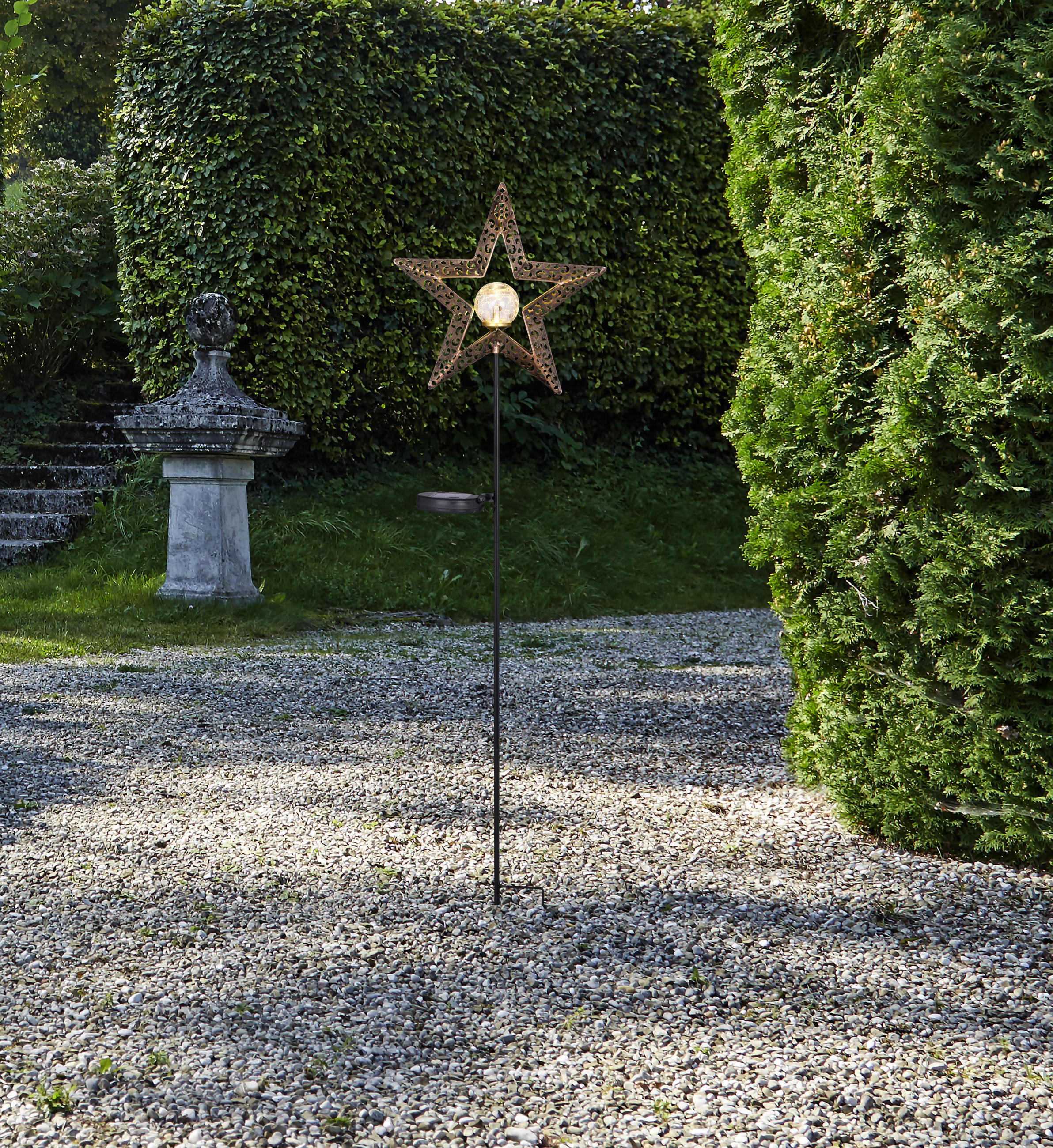 SZOLÁRLÁMPA  - bronz/fekete, Trend, műanyag/Üveg (27,5/103/6cm) - Ambia Garden
