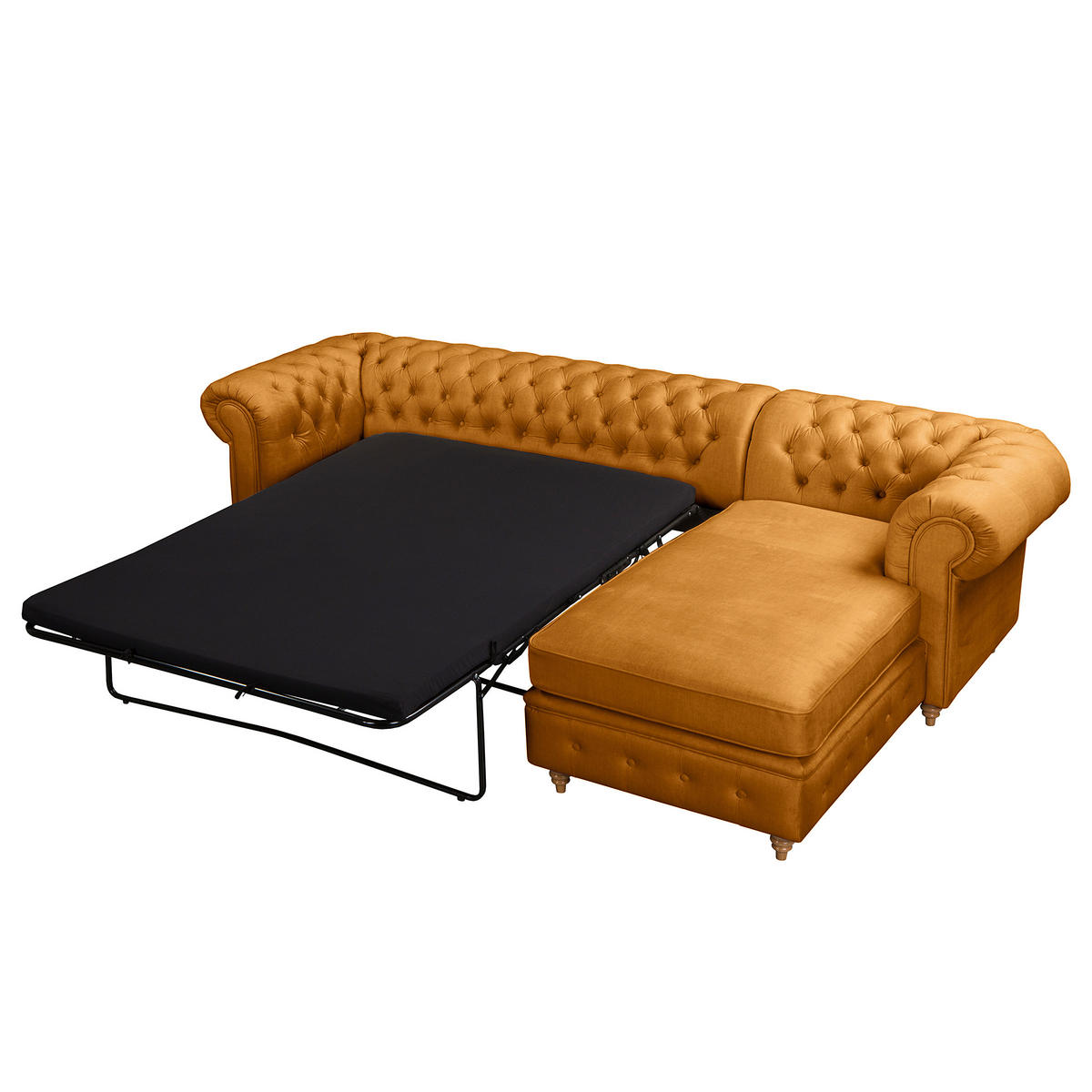 ECKSOFA Laura Bernsteinfarben Mikrofaser  - Bernsteinfarben/Creme, Design, Holz/Textil (284/182cm) - P & B