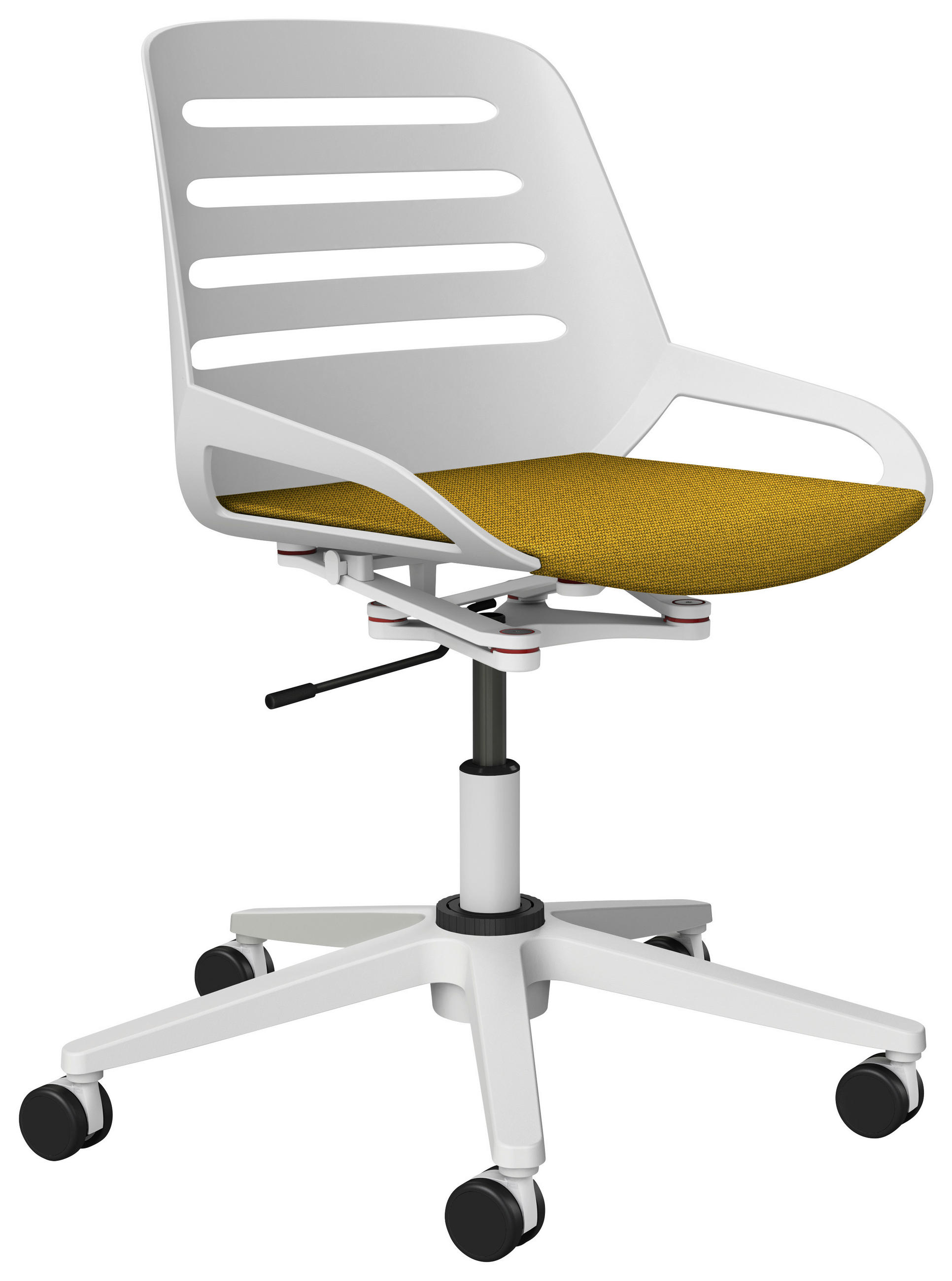 DREHSTUHL Gelb, Weiß  - Gelb/Weiß, Design, Kunststoff/Metall (70/68/40cm) - Aeris