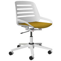 DREHSTUHL Gelb, Weiß  - Gelb/Weiß, Design, Kunststoff/Metall (70/68/40cm) - Aeris