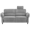 3-SITZER-SOFA in Mikrofaser Grau  - Schwarz/Grau, Modern, Holz/Textil (192/90/89cm) - Livetastic