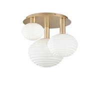 DECKENLEUCHTE Luce Ambiente e Design 39/53,5/48 cm   - Goldfarben/Weiß, KONVENTIONELL, Glas/Metall (39/53,5/48cm)