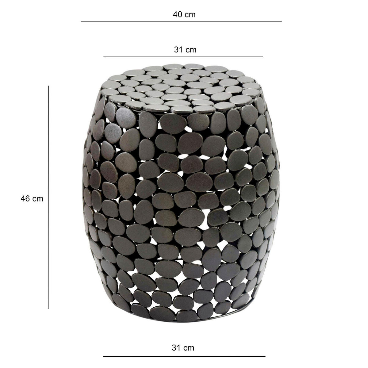 PRÍRUČNÝ STOLÍK, čierna - čierna, Design, kov (40/46/40cm) - Livetastic