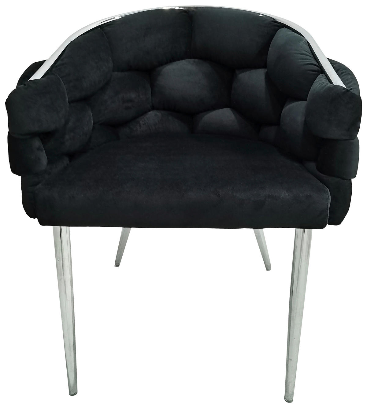 SADA ŽIDLÍ S PODRUČKAMI 2 kusy - barvy stříbra/černá, Moderní, kov/textil (65/79/61cm) - MID.YOU