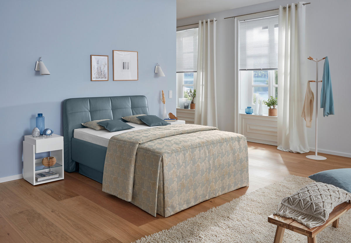 POLSTERBETT 120/200 cm  in Hellblau  - Hellblau, Basics, Holzwerkstoff/Textil (120/200cm) - RUF Betten