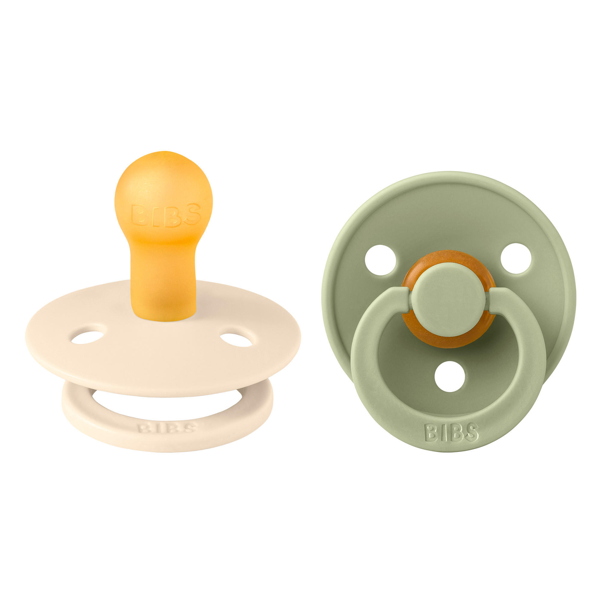 SCHNULLER 6 Monat(e)  - Creme/Grün, Basics, Naturmaterialien/Kunststoff (7,7/16,6/4,6cm)