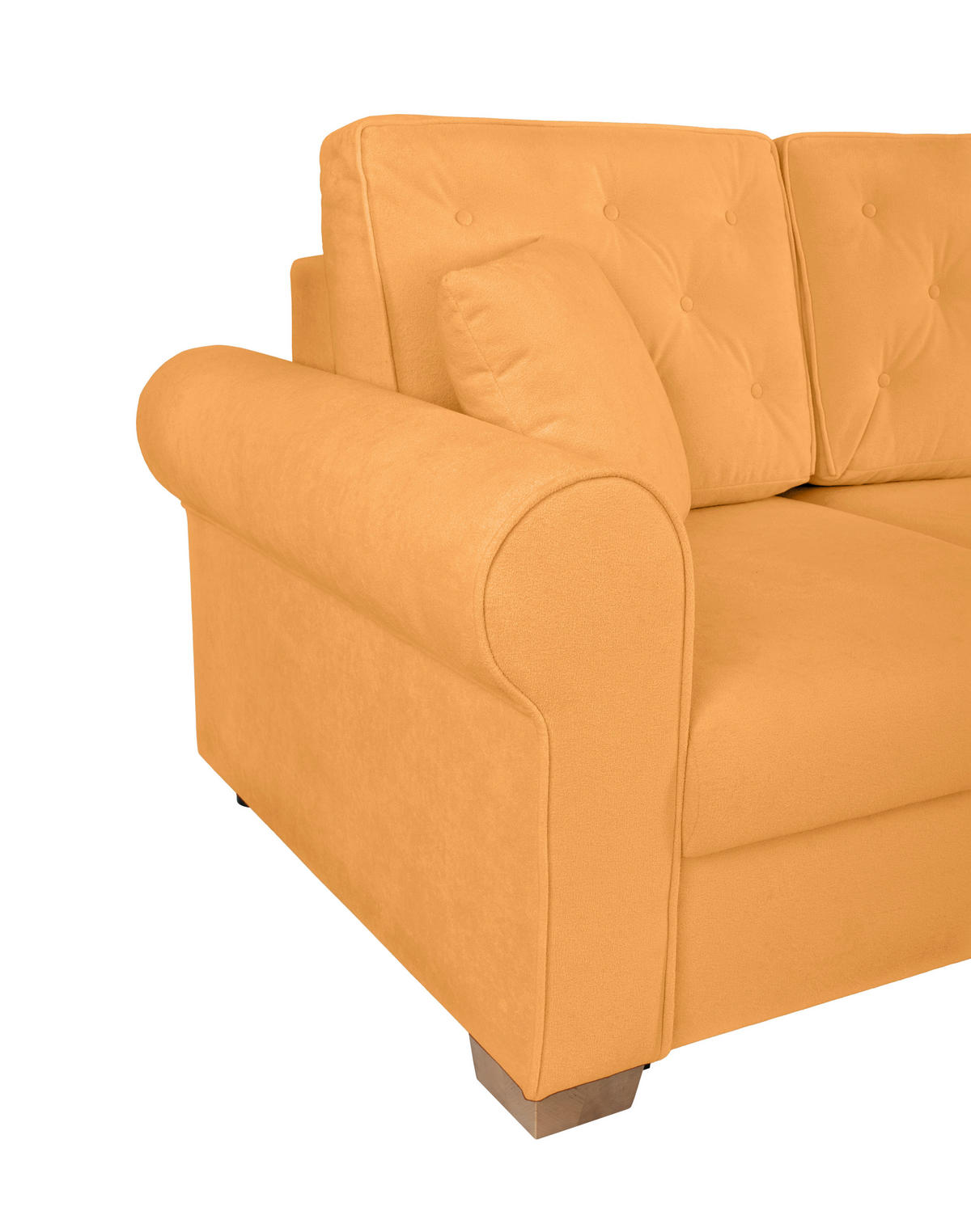 SCHLAFSOFA in Bouclé Gelb  - Gelb/Buchefarben, Design, Holz/Textil (240/94/98cm) - MID.YOU