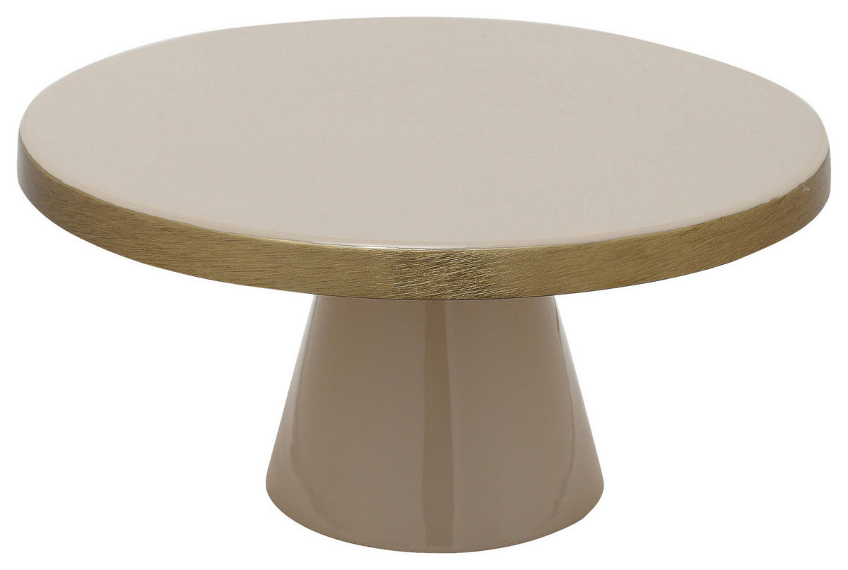 TORTENPLATTE - Beige/Goldfarben, Trend, Metall (21/14cm) - Kayoom