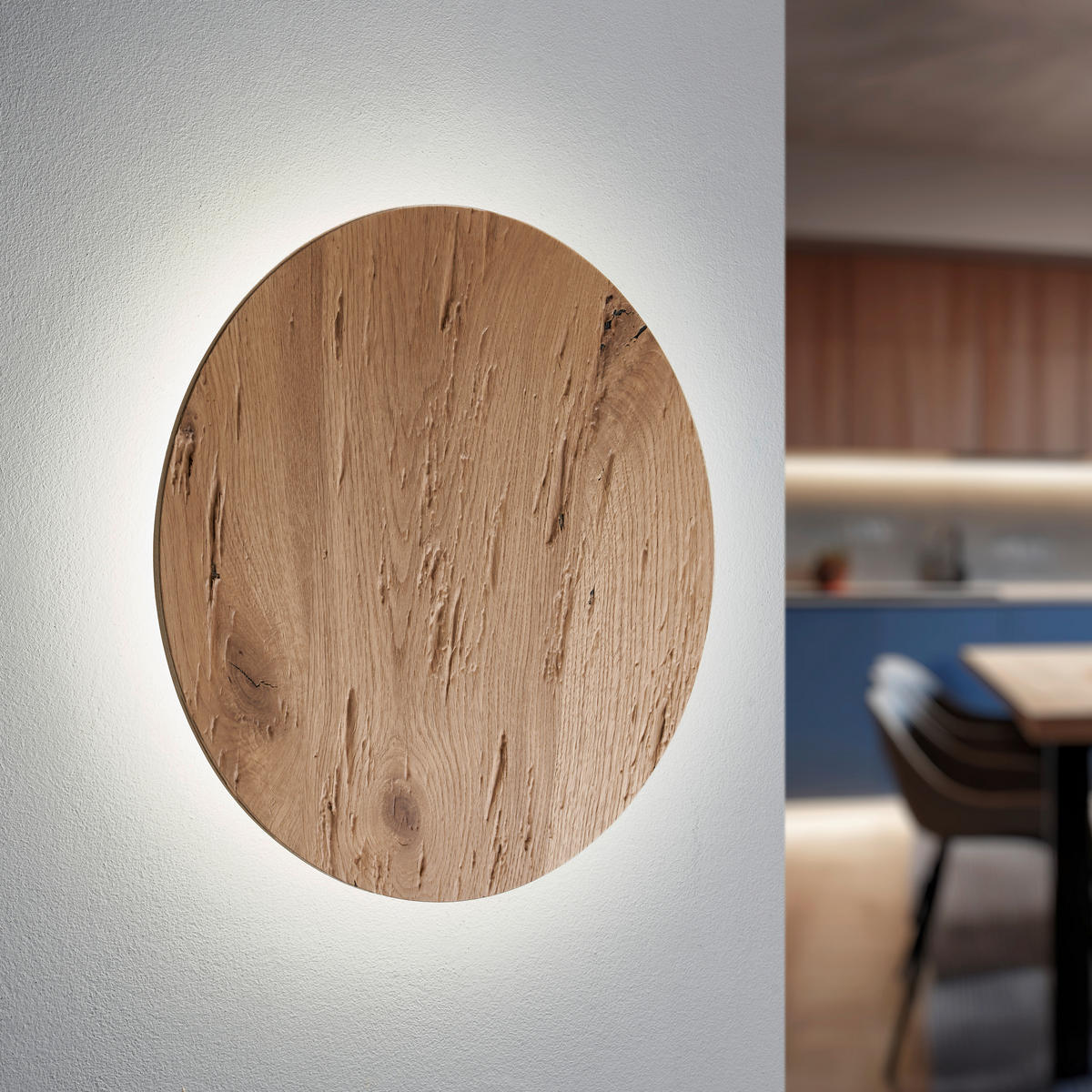 LED-WANDLEUCHTE Luna 40 cm  - Wildeiche, Natur, Holz (40cm) - Ambiente