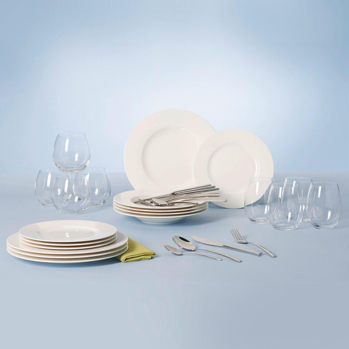 36/1 JEDILNI SERVIS WORLD  Wonderful World   36-delni     - bela, Basics, kovina/steklo - Villeroy & Boch