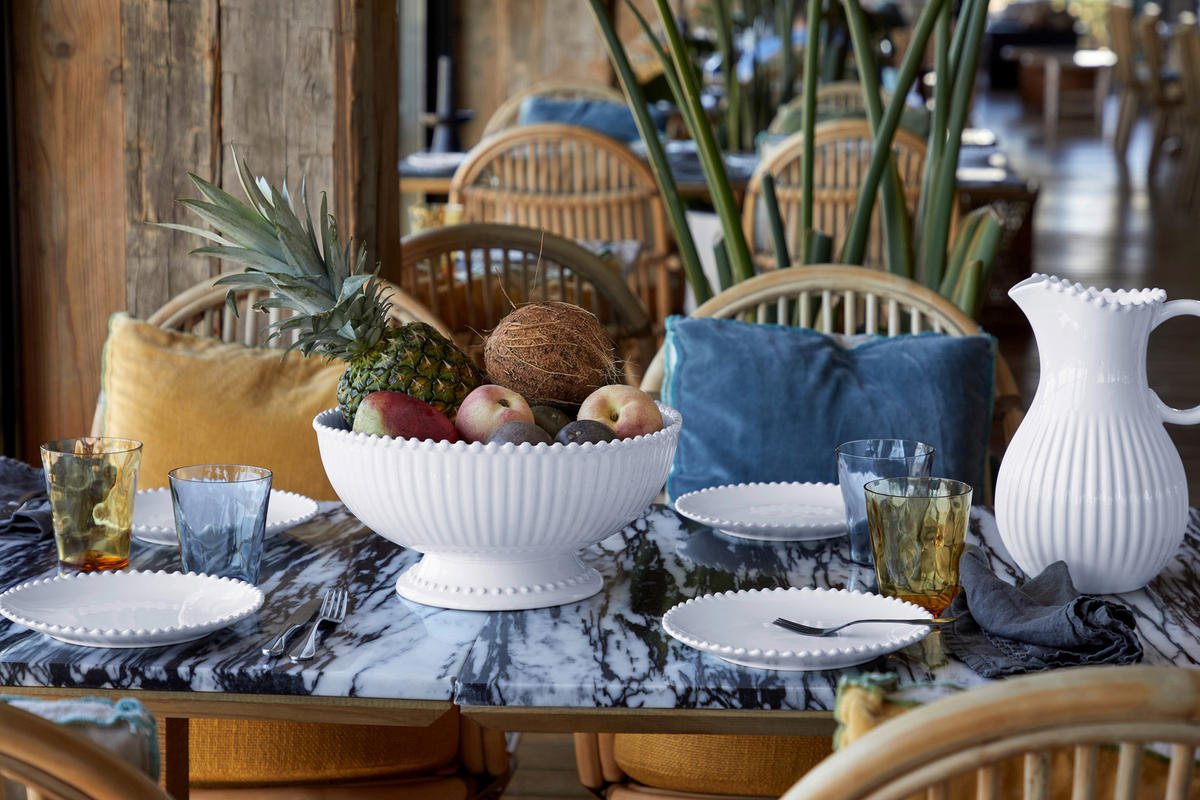 SERVIERPLATTE PEARL  - Weiß Hochglanz, Basics, Keramik (40,8/30/4,3cm) - Costa Nova