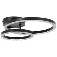 LED-DECKENLEUCHTE    40/30/7,7 cm  - Schwarz, Design, Kunststoff/Metall (40/30/7,7cm) - Brilliant