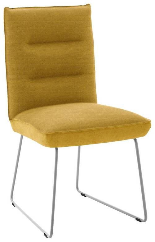 STUHL - Edelstahlfarben/Gelb, Design, Textil/Metall (49/93/59cm) - Dieter Knoll