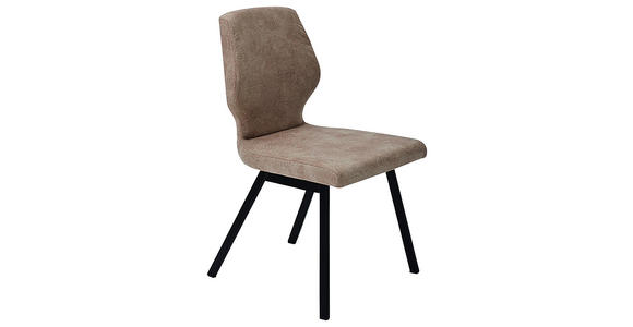 STUHL in Metall, Textil Schwarz, Beige - Beige/Schwarz, MODERN, Textil/Metall (46/91/61cm) - Venda