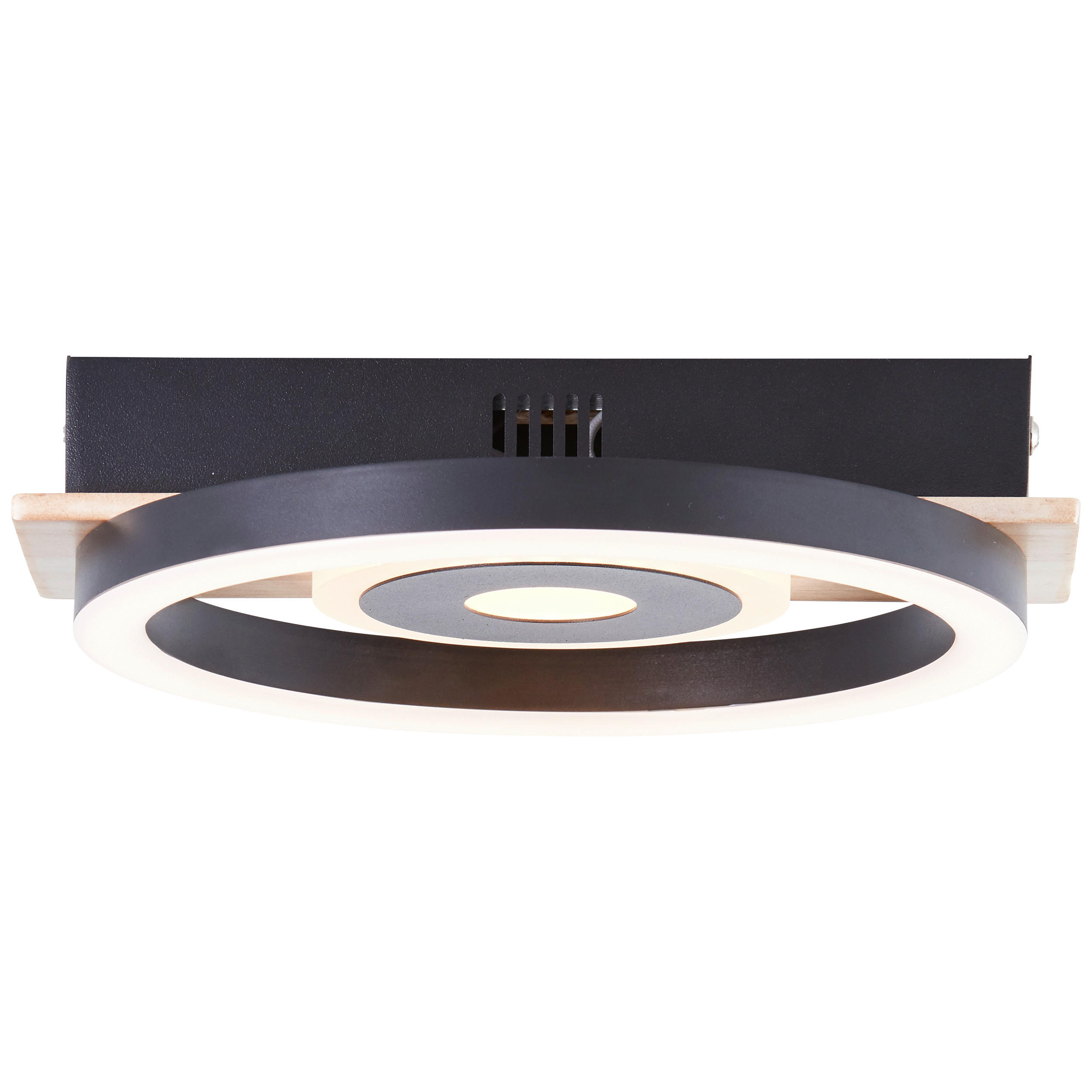 LED-DECKENLEUCHTE   - Hellbraun/Schwarz, Basics, Holz/Kunststoff (5,5/22/20cm) - Brilliant
