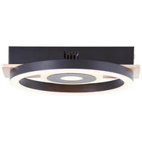 STROPNÉ LED SVIETIDLO, 5,5/22/20 cm - svetlohnedá/čierna, Basics, kov/drevo (5,5/22/20cm)