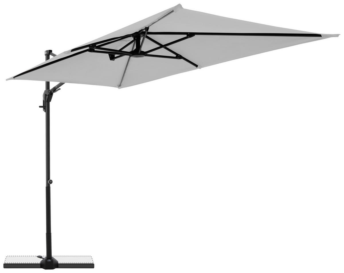 AMPELSCHIRM ca. 240x135 cm  - Hellgrau/Schwarz, Basics, Textil/Metall (240/135cm) - Doppler