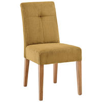 STUHL Cord Eichefarben, Currygelb Eiche massiv  - Currygelb/Eichefarben, KONVENTIONELL, Holz/Textil (47,5/91,5/63cm) - home24