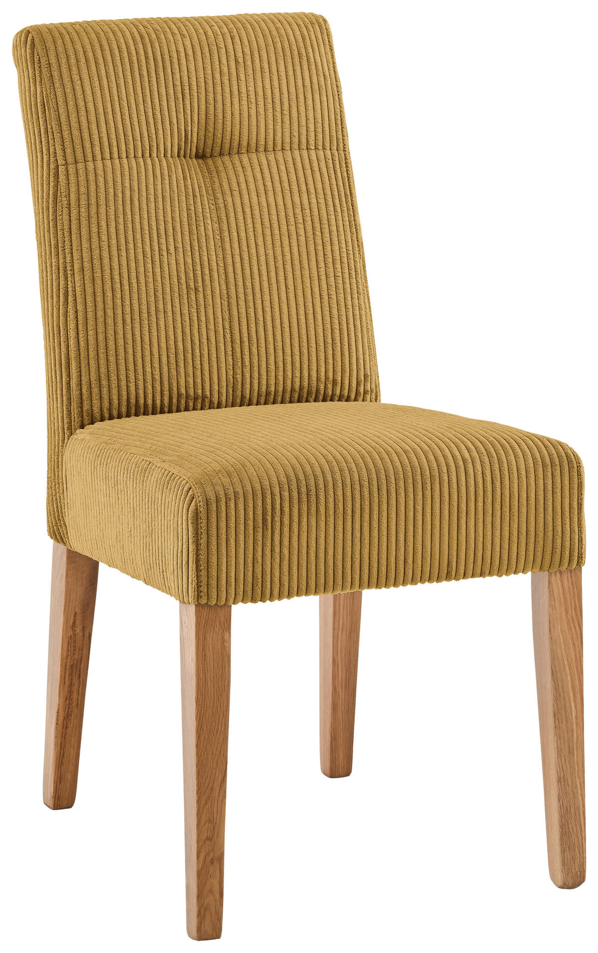 STUHL Cord Eichefarben, Currygelb Eiche massiv  - Currygelb/Eichefarben, KONVENTIONELL, Holz/Textil (47,5/91,5/63cm) - home24