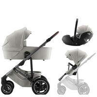 KINDERWAGENSET  Smile 5Z Set  Linen Grey  - Hellgrau/Grau, Basics, Textil/Metall (57/112/97,7cm) - Britax Römer