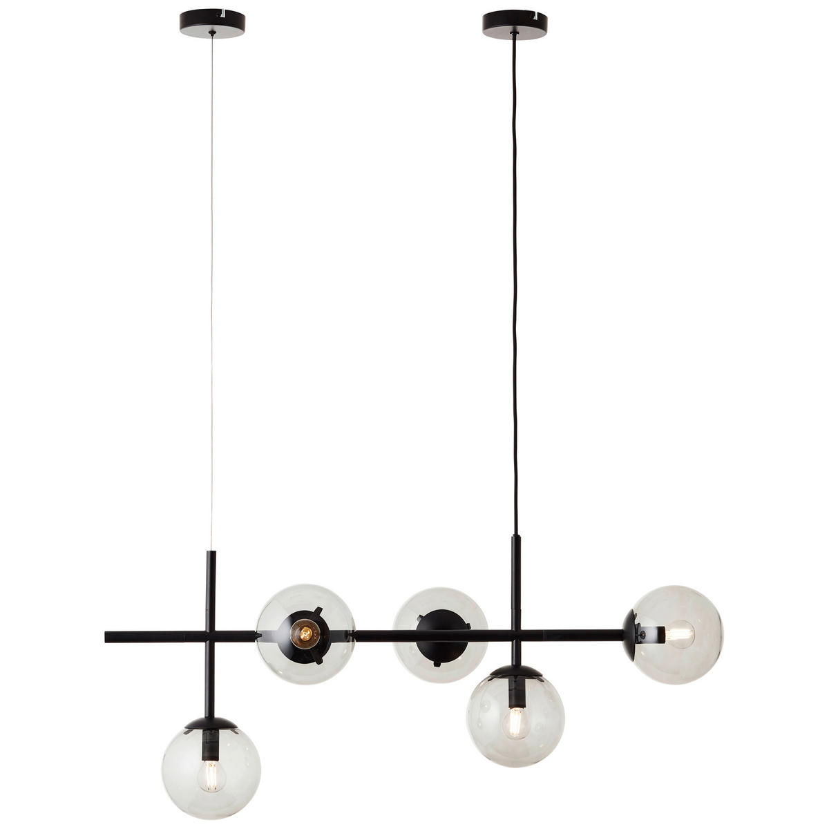 HÄNGELEUCHTE 93,3/34,5/147,5 cm  - Schwarz/Grau, Design, Glas/Metall (93,3/34,5/147,5cm) - Brilliant