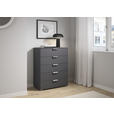 KOMMODE , 80/100/43 cm, 5 Schublade(n)  - Dunkelgrau, Design, Holzwerkstoff/Metall (80/100/43cm) - Carryhome