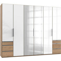 DREHTÜRENSCHRANK in Weiss, Eichefarben  - Chromfarben/Weiss, Modern, Glas/Holzwerkstoff (300/236/58cm) - MID.YOU