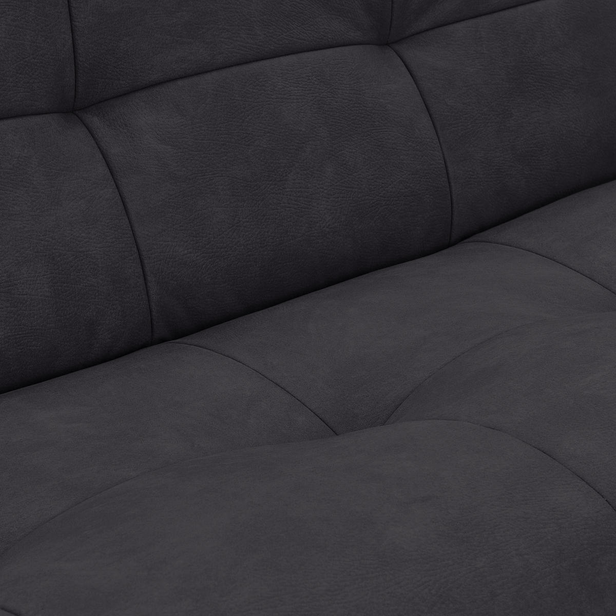 ECKSOFA in Lederlook Schwarz  - Schwarz, Trend, Textil (210/315cm) - Livetastic
