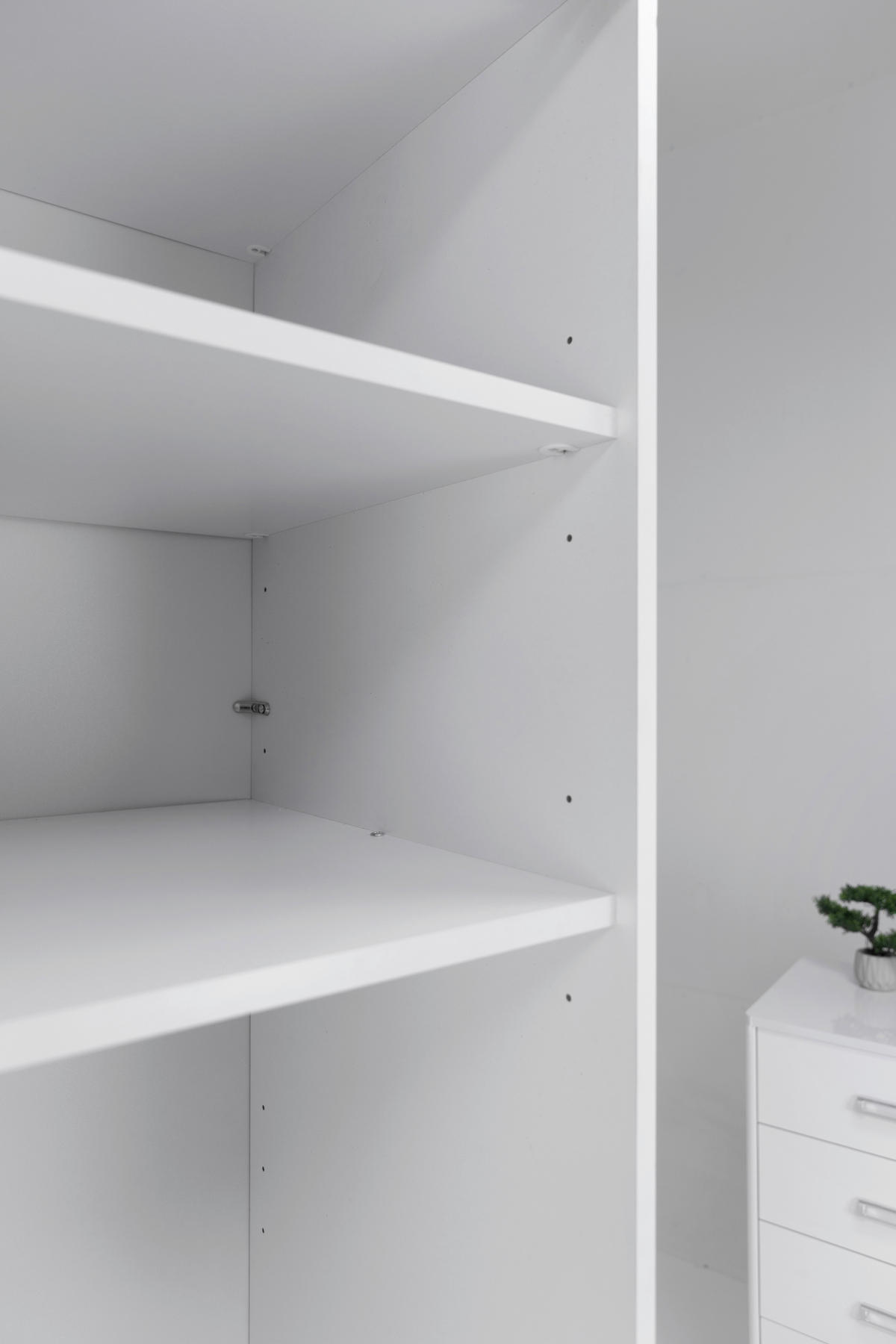 ORMAR S KLIZNIM VRATIMA bijela   - bijela/bijela visoki sjaj, Moderno, drvni materijal/metal (200/210/62cm) - MID.YOU