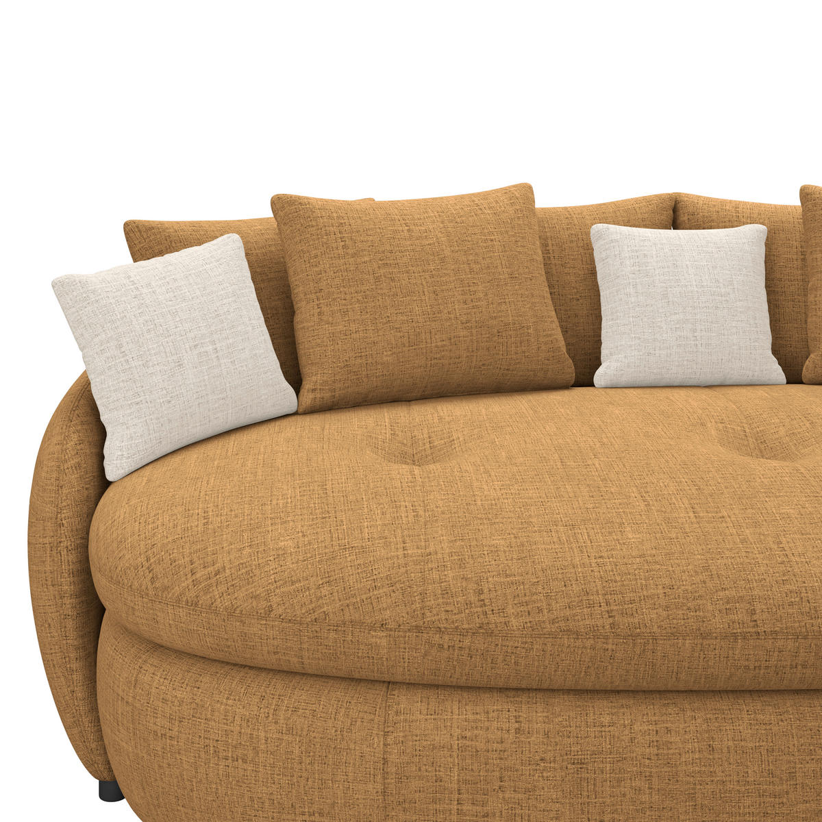 MEGASOFA Chenille Senfgelb  - Senfgelb/Schwarz, Trend, Kunststoff/Textil (238/80/140cm) - MID.YOU